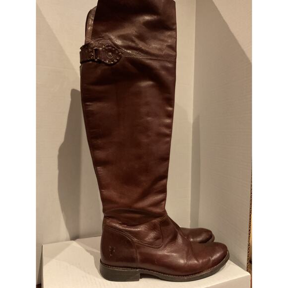 Frye - 77739 - Shirley- Over The Knee Brown Leather Riding Boots - 9B - Picture 8 of 15